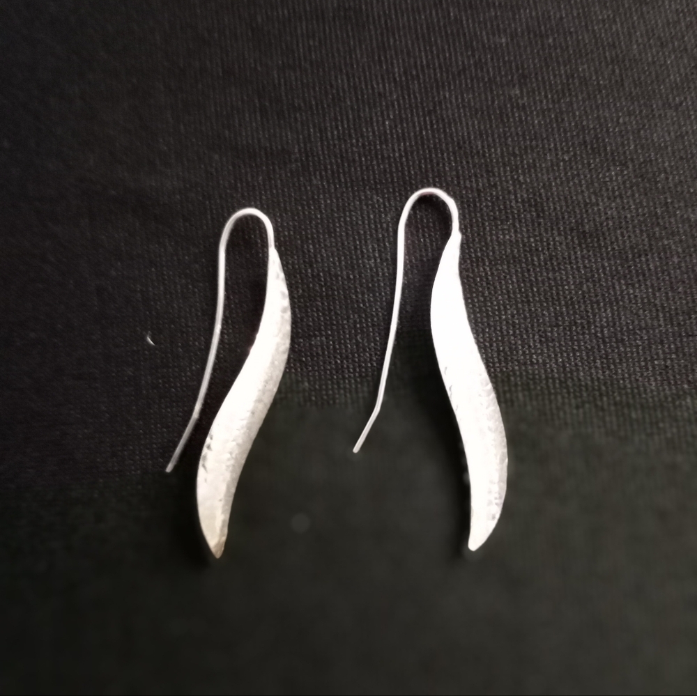 Elegant Sterling Silver Leaf Earrings